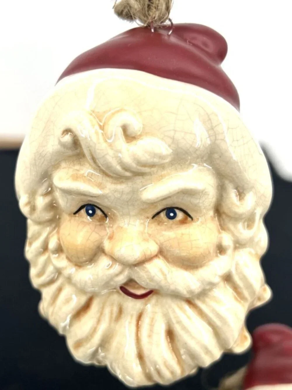 Dept 56 Santa Claus Head Christmas Ornament Porcelain 4.5